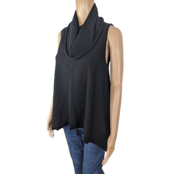 Alice + Olivia Black Sleeveless Wool and Cashmere Blend Cowl Neck Sweater S - Picture 5 of 8